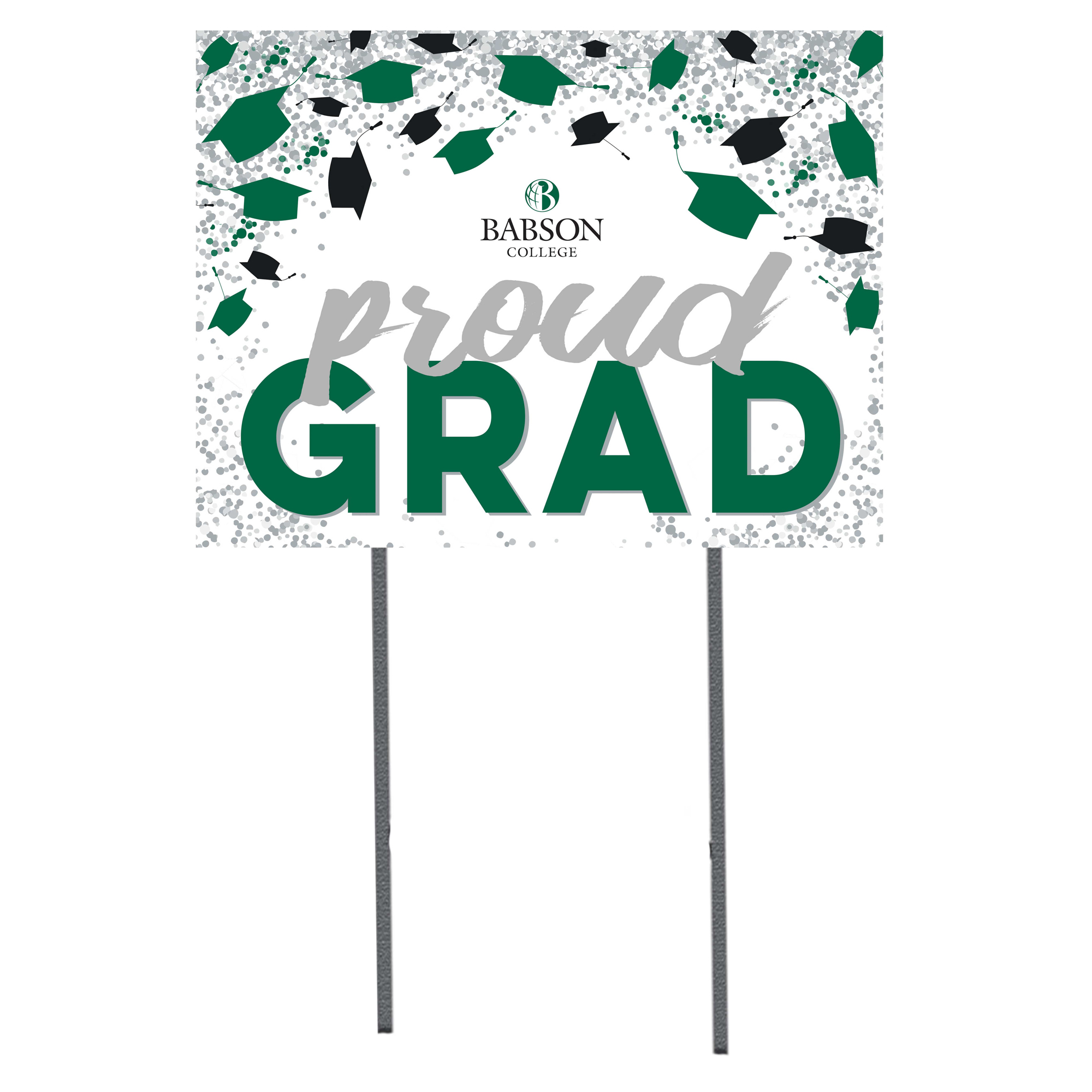 Babson Beavers 18" x 24" Grad Hats Yard Sign