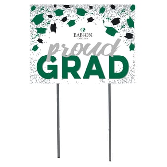 Babson Beavers 18" x 24" Grad Hats Yard Sign