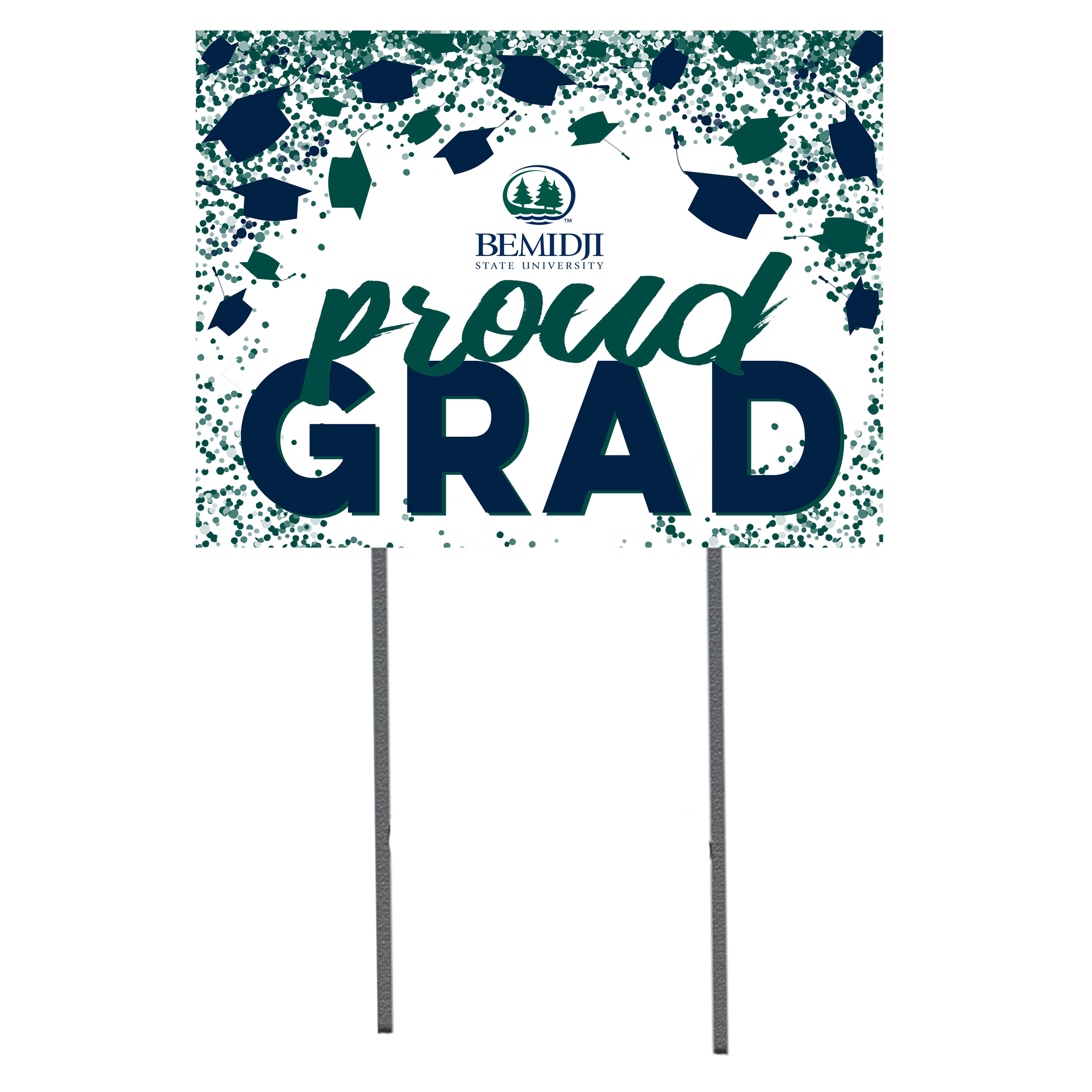 Bemidji State Beavers 18" x 24" Grad Hats Yard Sign