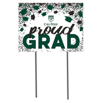 Cal Poly Mustangs 18" x 24" Grad Hats Yard Sign