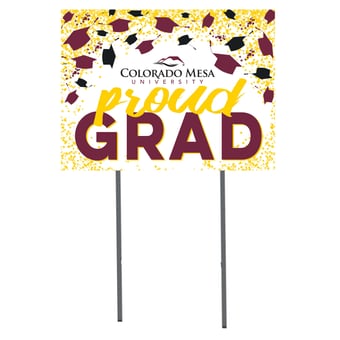 CMU Mavericks 18" x 24" Grad Hats Yard Sign