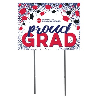 UIC Flames 18" x 24" Grad Hats Yard Sign