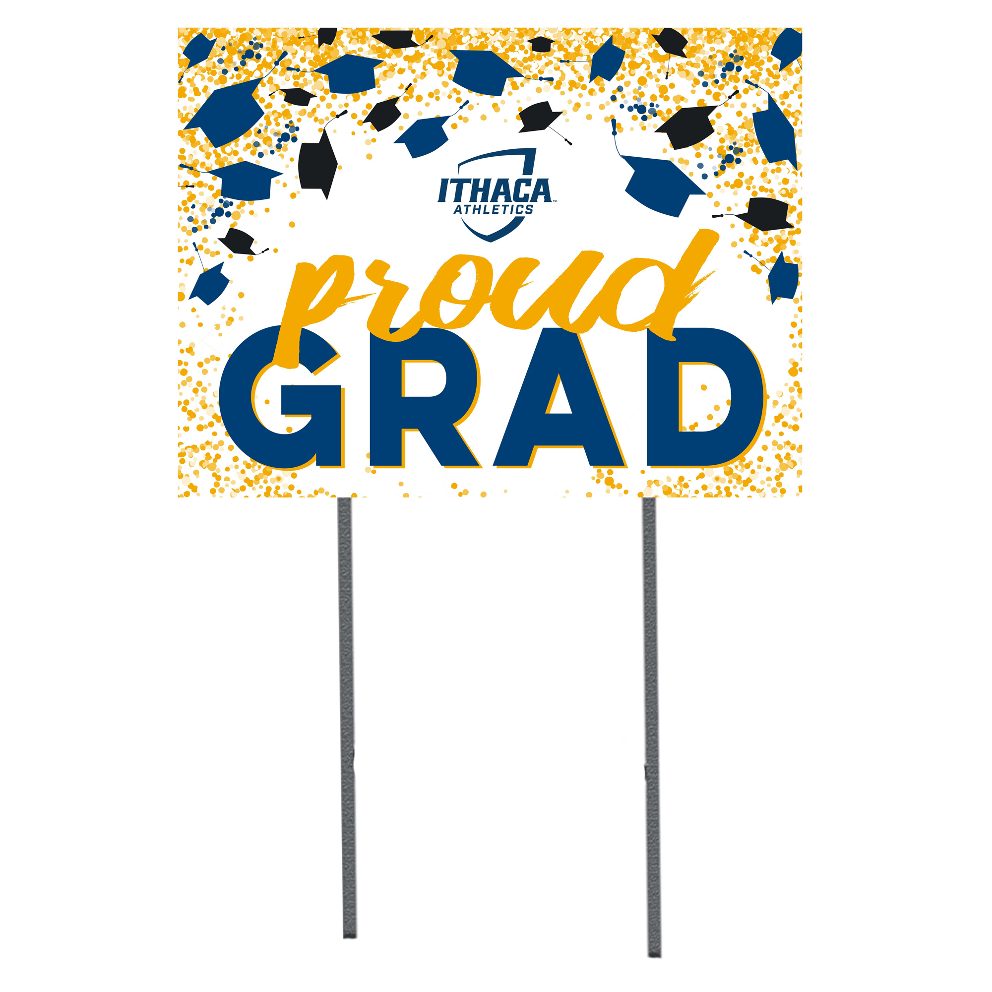 Ithaca College Bombers 18" x 24" Grad Hats Yard Sign