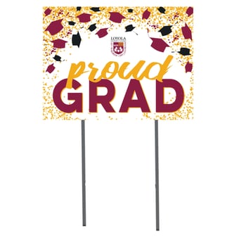 Loyola Chicago Ramblers 18" x 24" Grad Hats Yard Sign