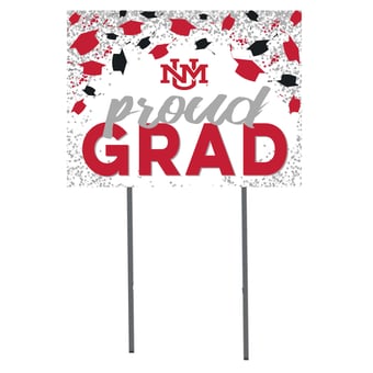 New Mexico Lobos 18" x 24" Grad Hats Yard Sign