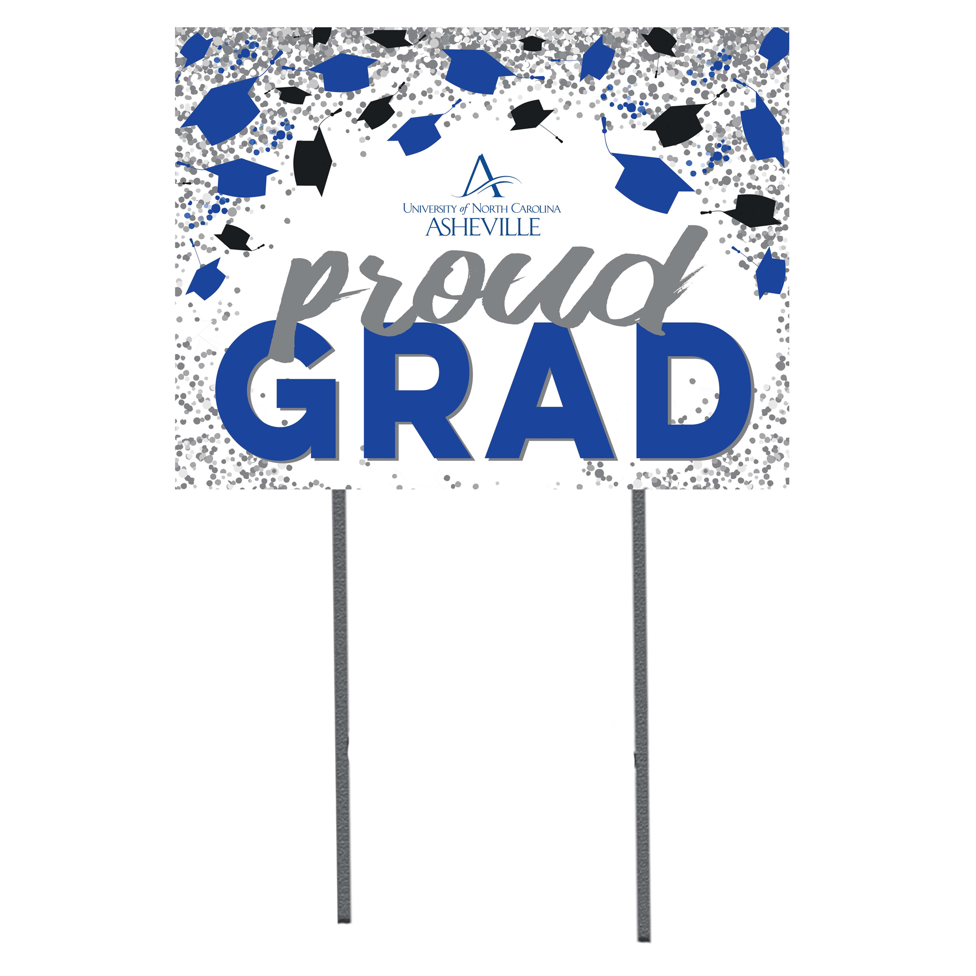UNC Asheville Bulldogs 18" x 24" Grad Hats Yard Sign