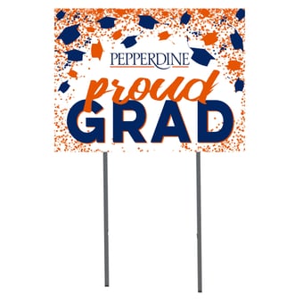Pepperdine Waves 18" x 24" Grad Hats Yard Sign
