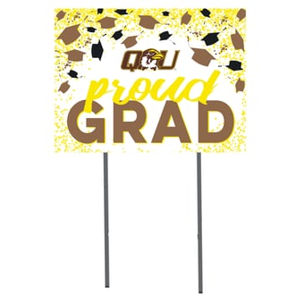 Quincy Hawks 18" x 24" Grad Hats Yard Sign