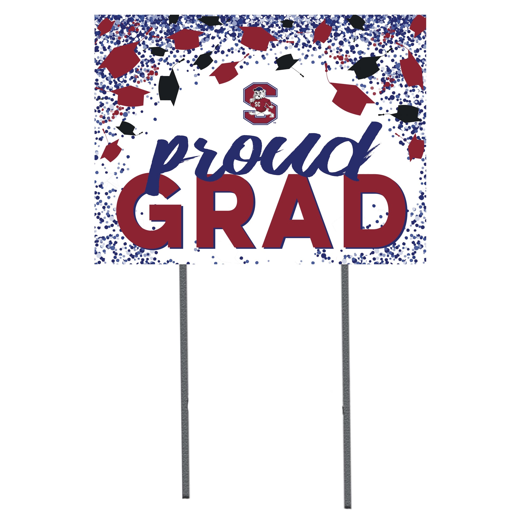 South Carolina State Bulldogs 18" x 24" Grad Hats Yard Sign