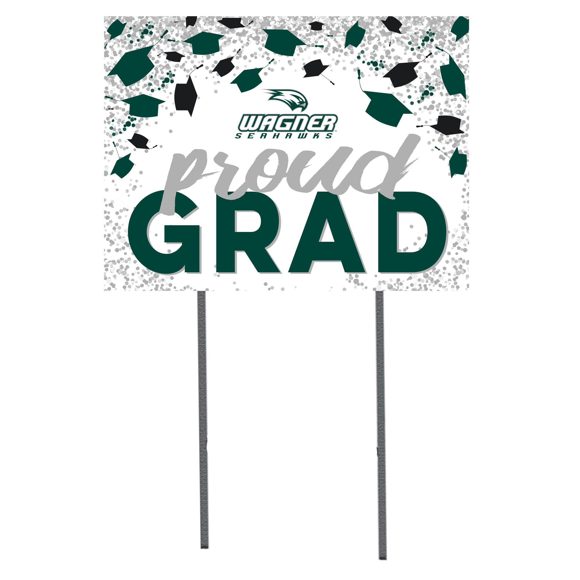 Wagner College Seahawks 18" x 24" Grad Hats Yard Sign