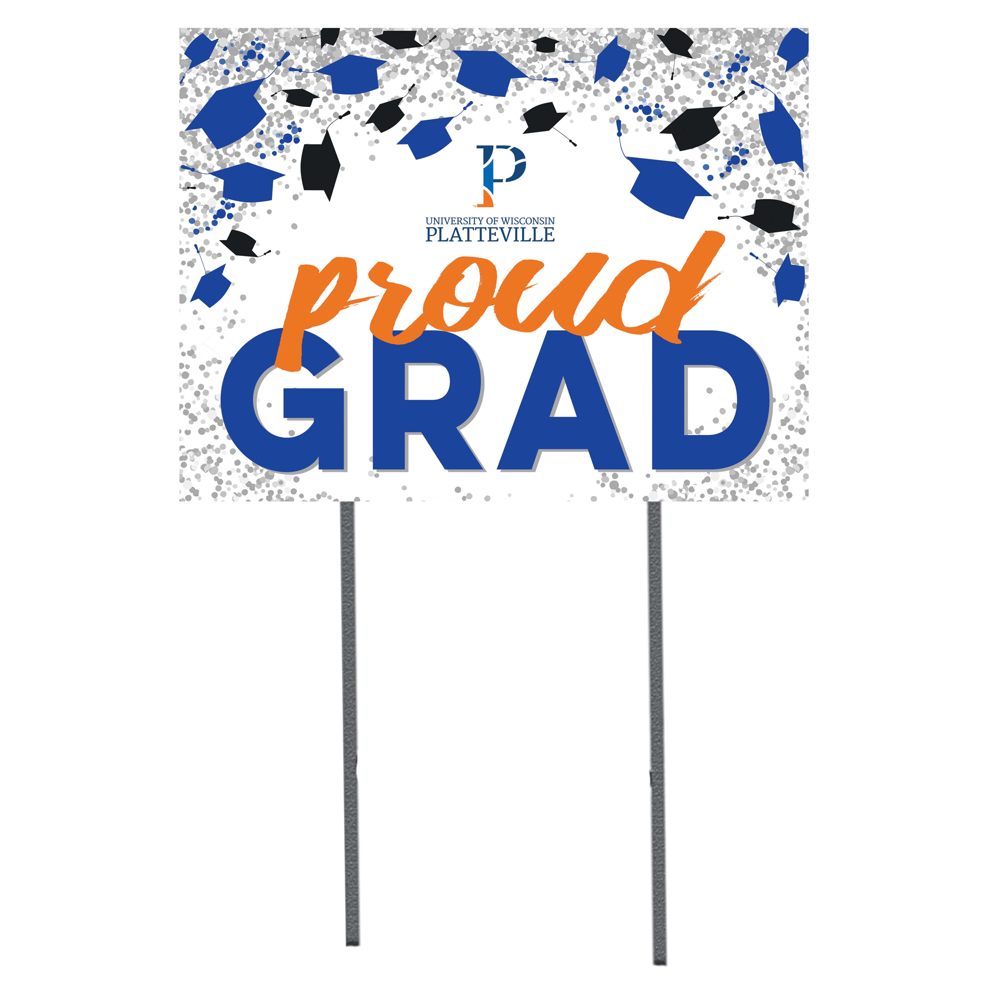 Wisconsin-Platteville Pioneers 18" x 24" Grad Hats Yard Sign