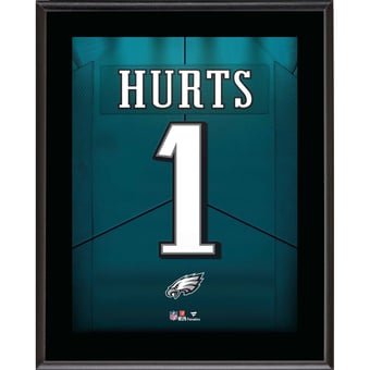 Jalen Hurts Philadelphia Eagles 10.5" x 13" Jersey Number Sublimated Player Plaque