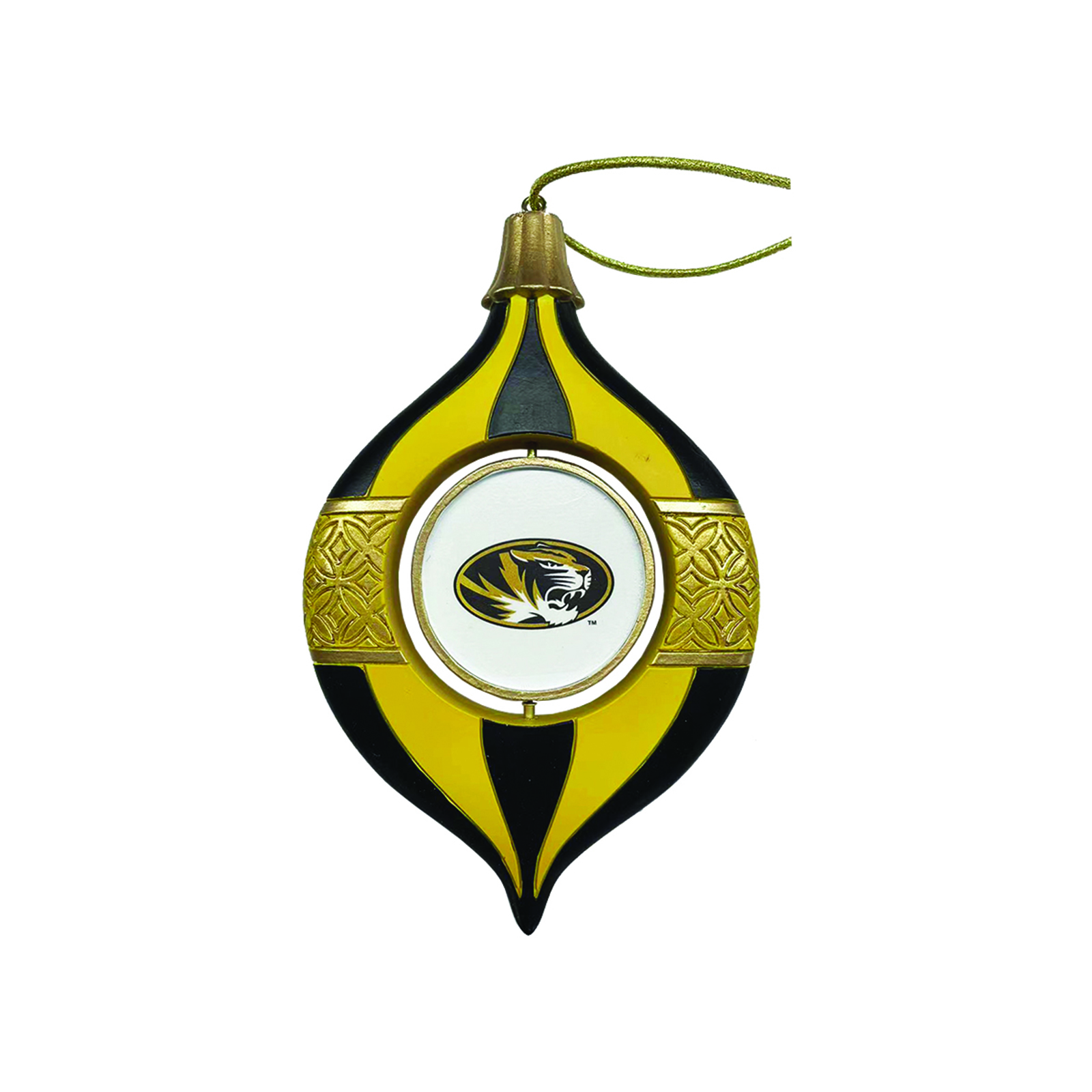 Missouri Tigers Two-Piece 5.5" Spinning Bulb Ornament Set
