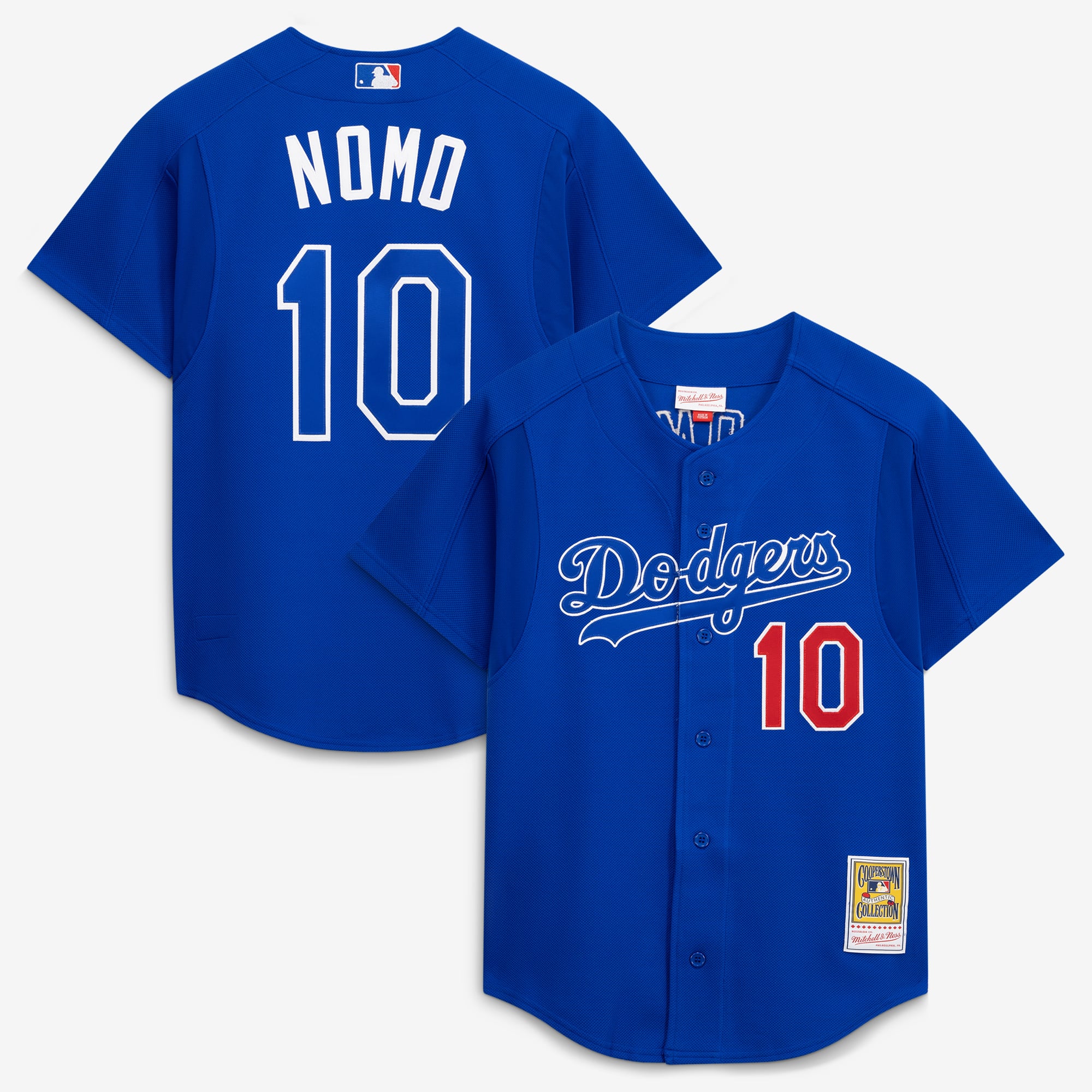 Maglia da allenamento da uomo Mitchell & Ness Hideo Nomo Royal Los Angeles Dodgers Cooperstown Collection 2004