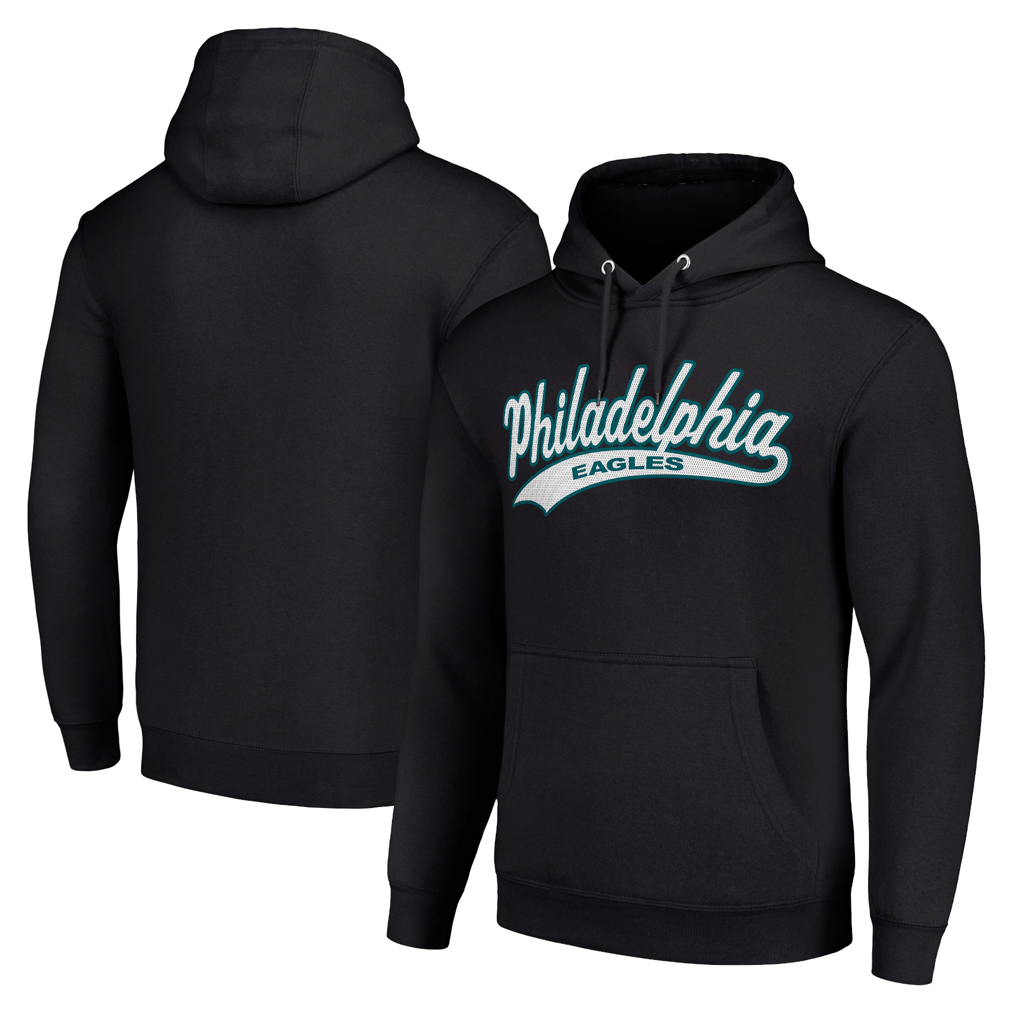 Unisex Starter Black Philadelphia Eagles Tailsweep Pullover Hoodie