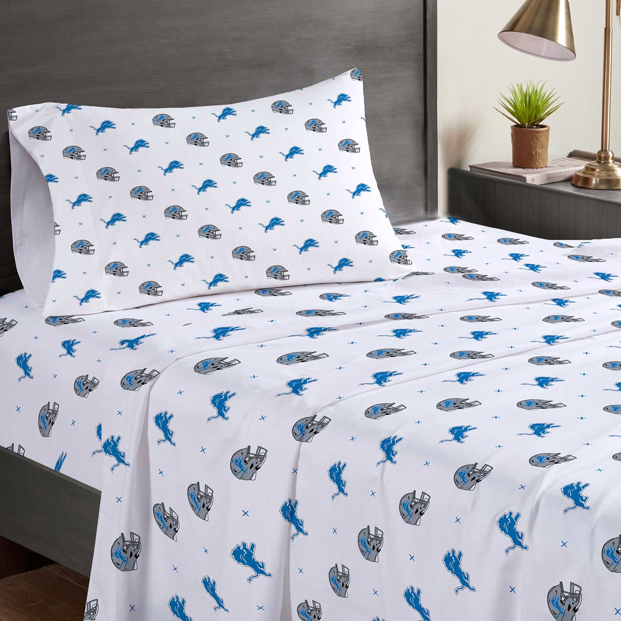 Pegasus Detroit Lions Three-Piece Twin Sheet Set