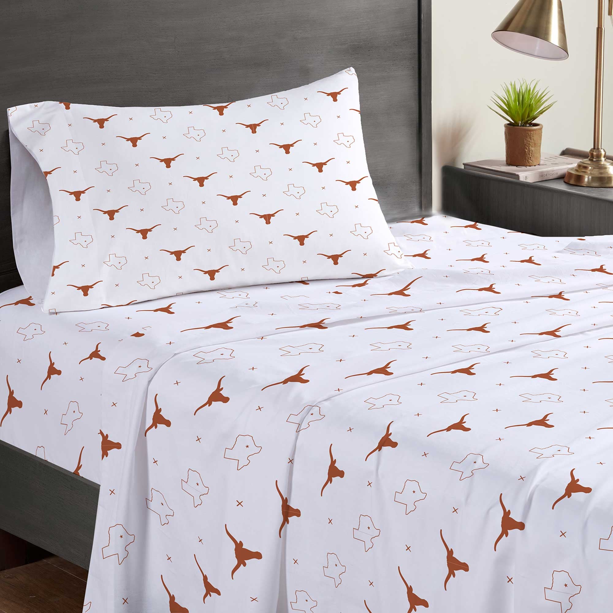 Pegasus Texas Longhorns Three-Piece Twin Sheet Set