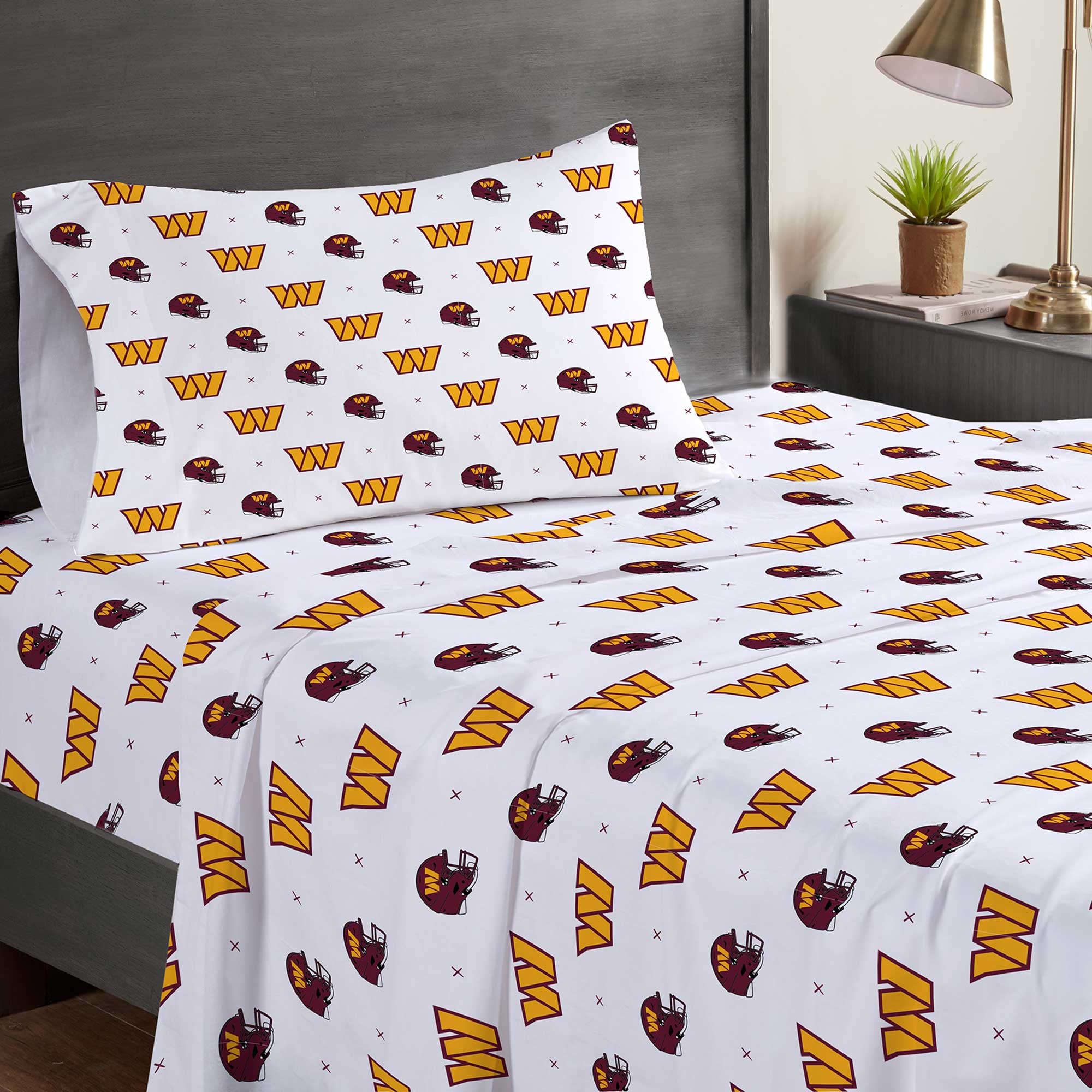 Pegasus Washington Commanders Three-Piece Twin Sheet Set