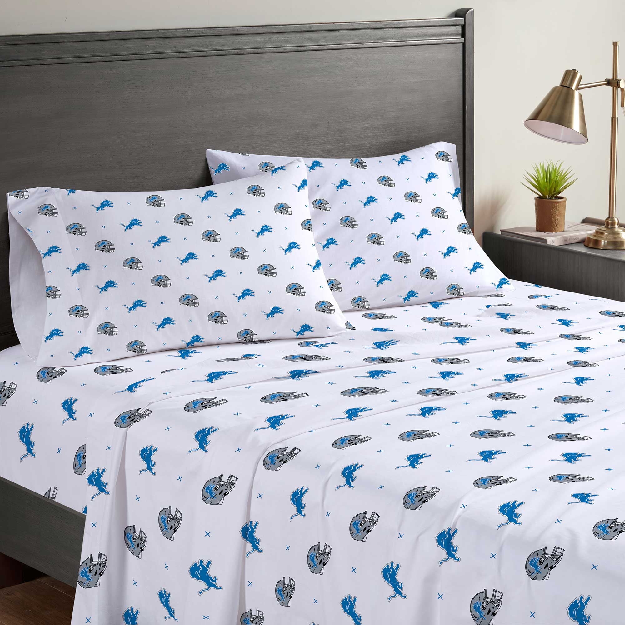 Pegasus Detroit Lions Four-Piece Queen Sheet Set