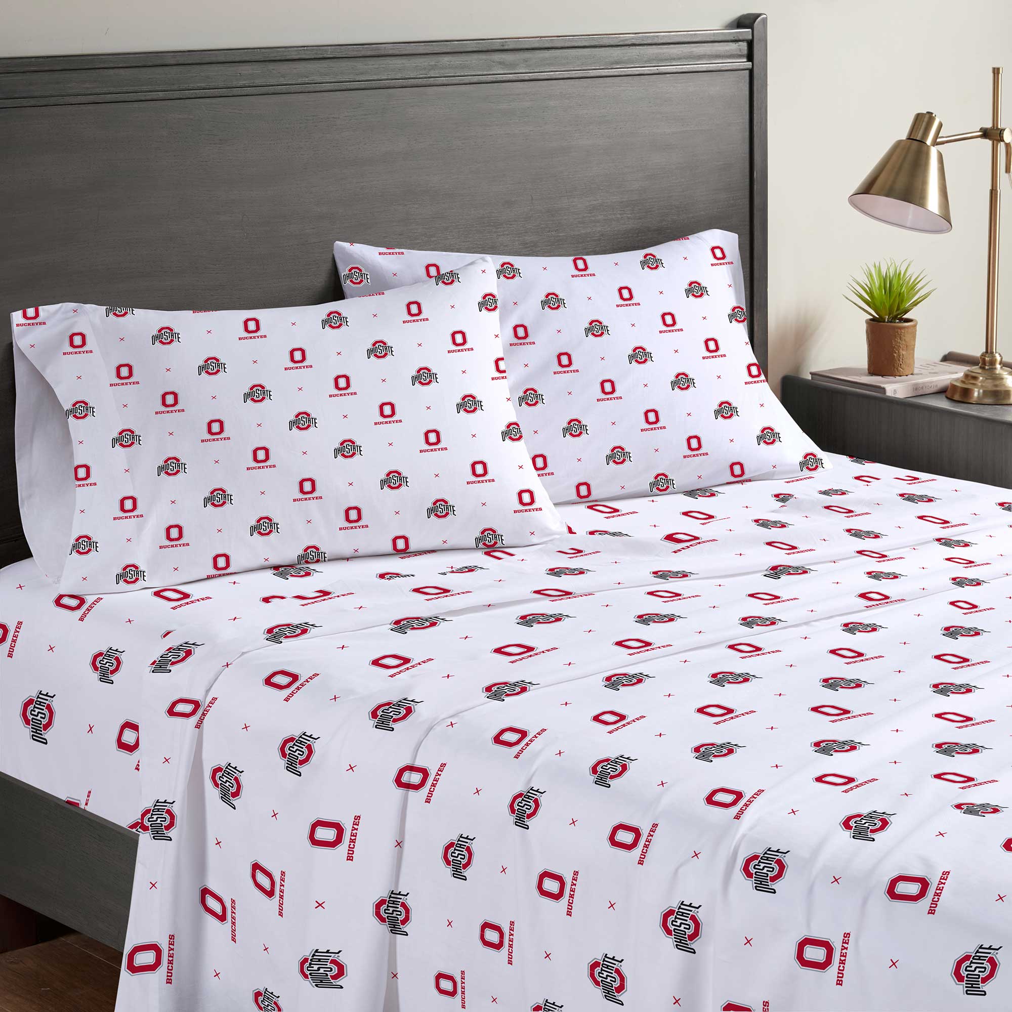 Pegasus Ohio State Buckeyes Four-Piece Full Sheet Set