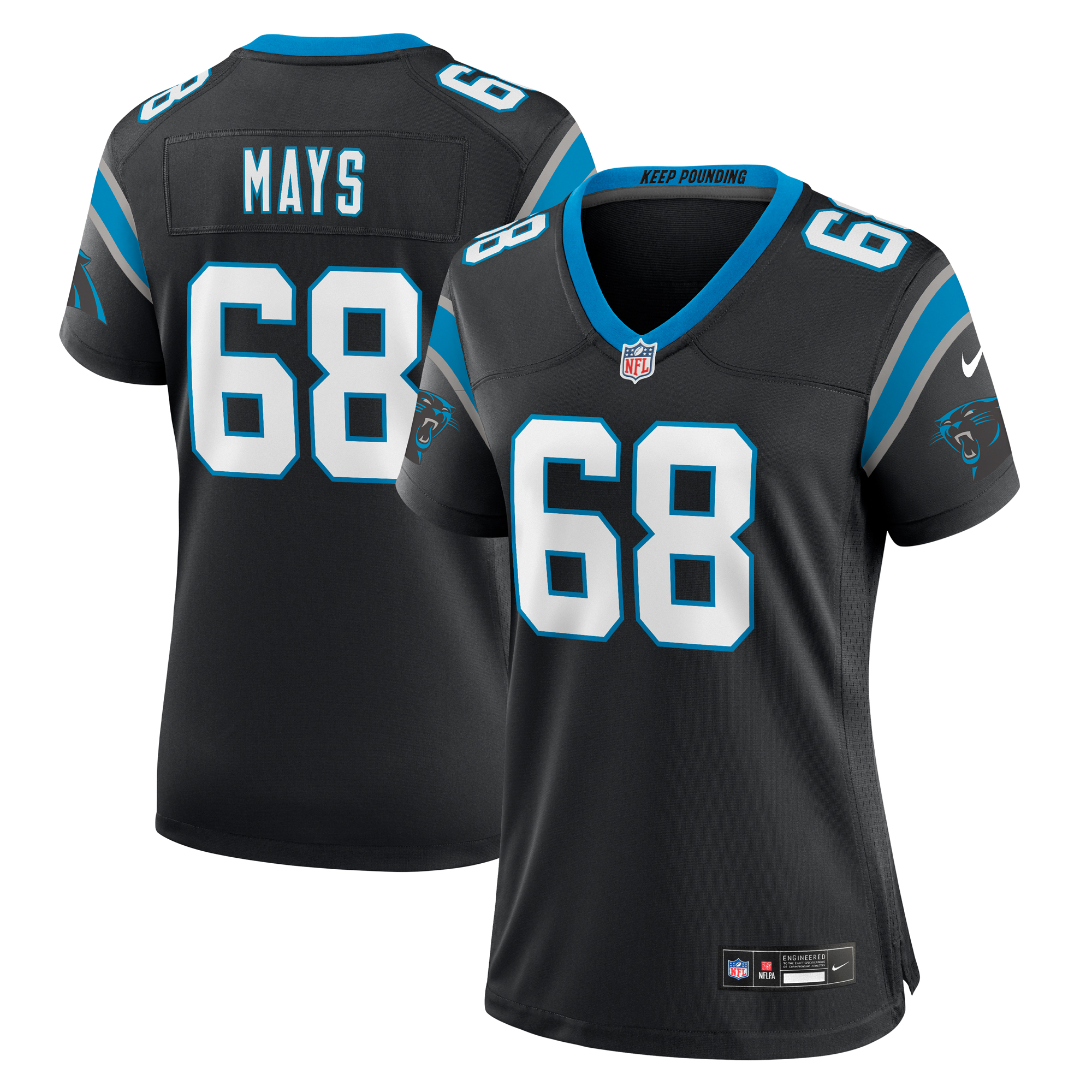Women's Nike Cade Mays Black Carolina Panthers Team Game Jersey