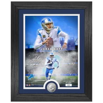 Highland Mint Jared Goff Detroit Lions 13'' x 16'' Silver Coin Photo Mint