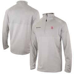 Men's Columbia Heather Gray Houston Rockets Omni-Wick Rockin' It Quarter-Zip Pullover Top