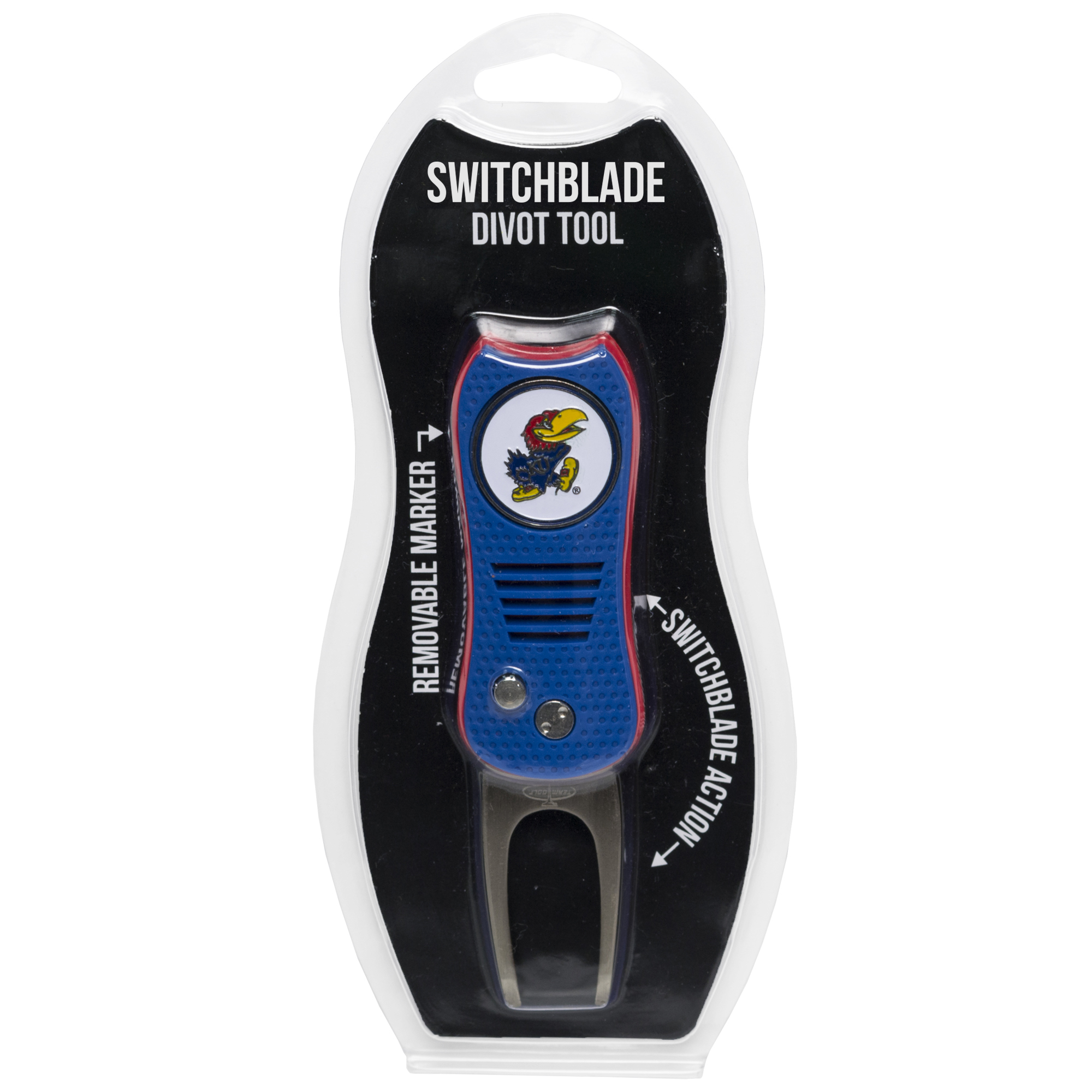 Kansas Jayhawks Switchblade Divot Tool with Ball Marker Kansas Jayhawks Switchblade Divot Tool with Ball Marker