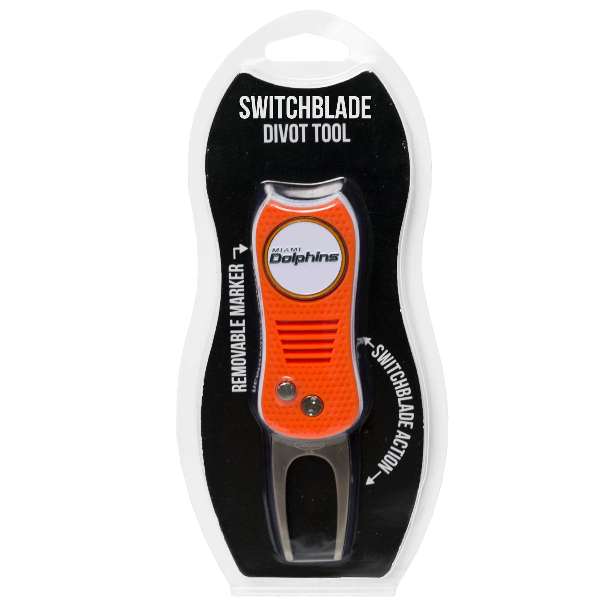Miami Dolphins Switchblade Divot Tool with Ball Marker Miami Dolphins Switchblade Divot Tool with Ball Marker