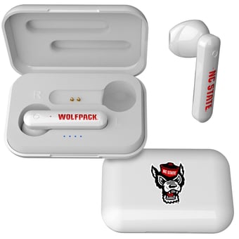 Keyscaper White NC State Wolfpack True Wireless Earbuds