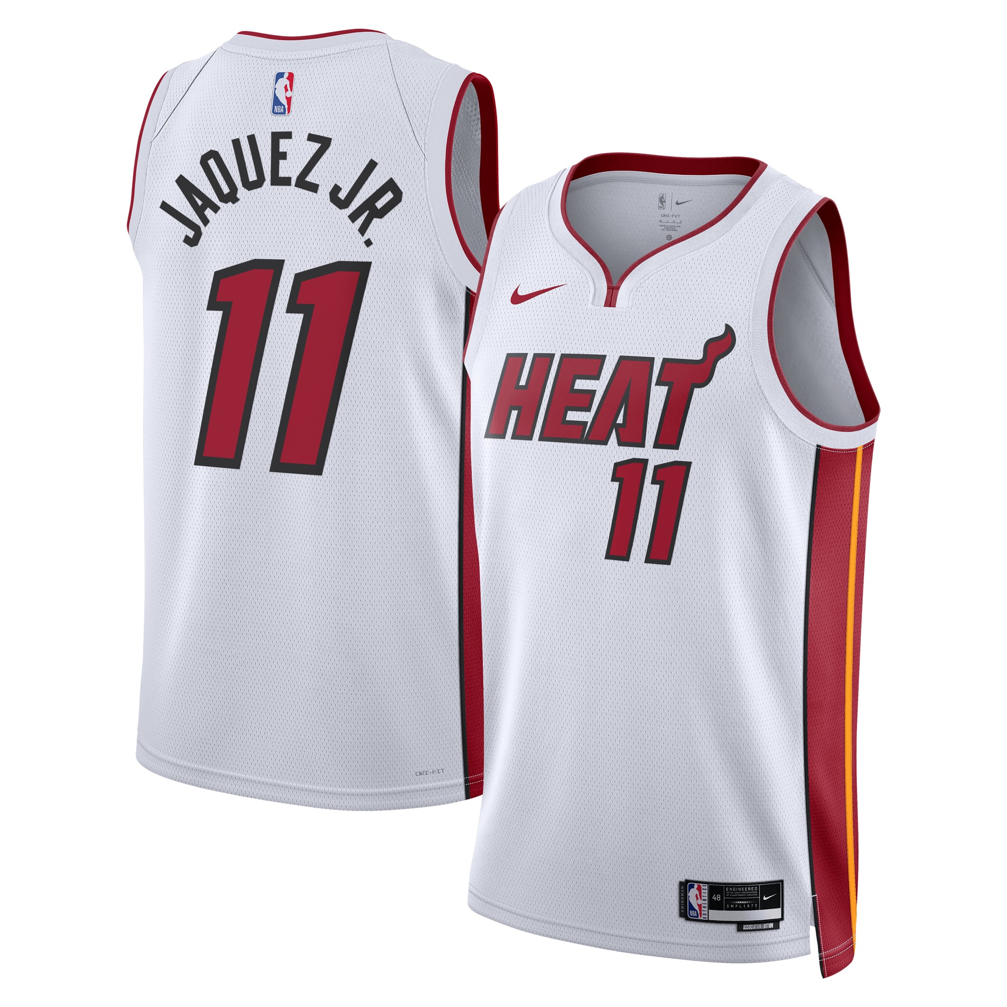 Camiseta Nike Association Edition Swingman de los Miami Heat - Blanco - Jaime Jaquez Jr. - Unisex