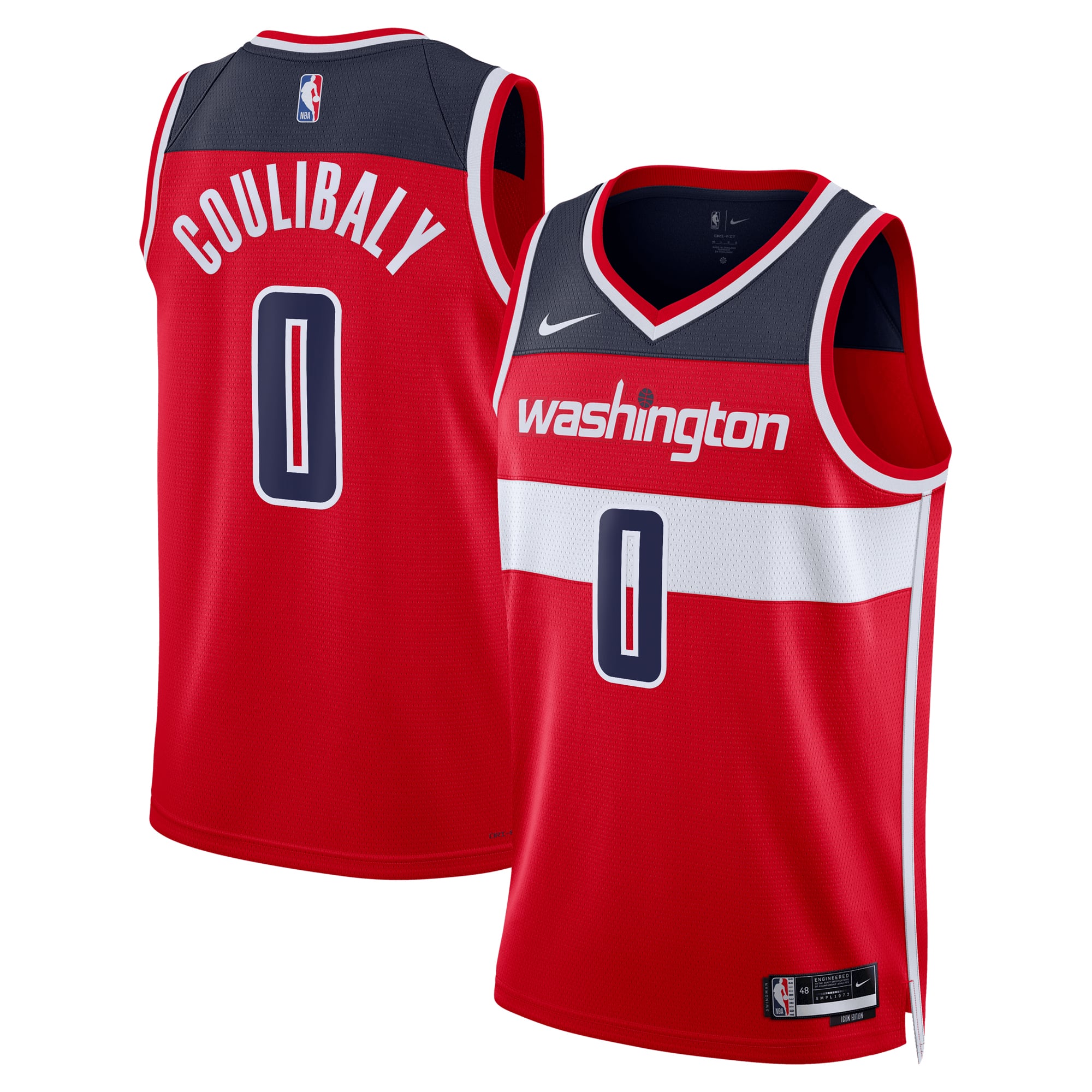Camiseta Nike Icon Edition Swingman de los Washington Wizards - Rojo - Bilal Coulibaly - Unisex