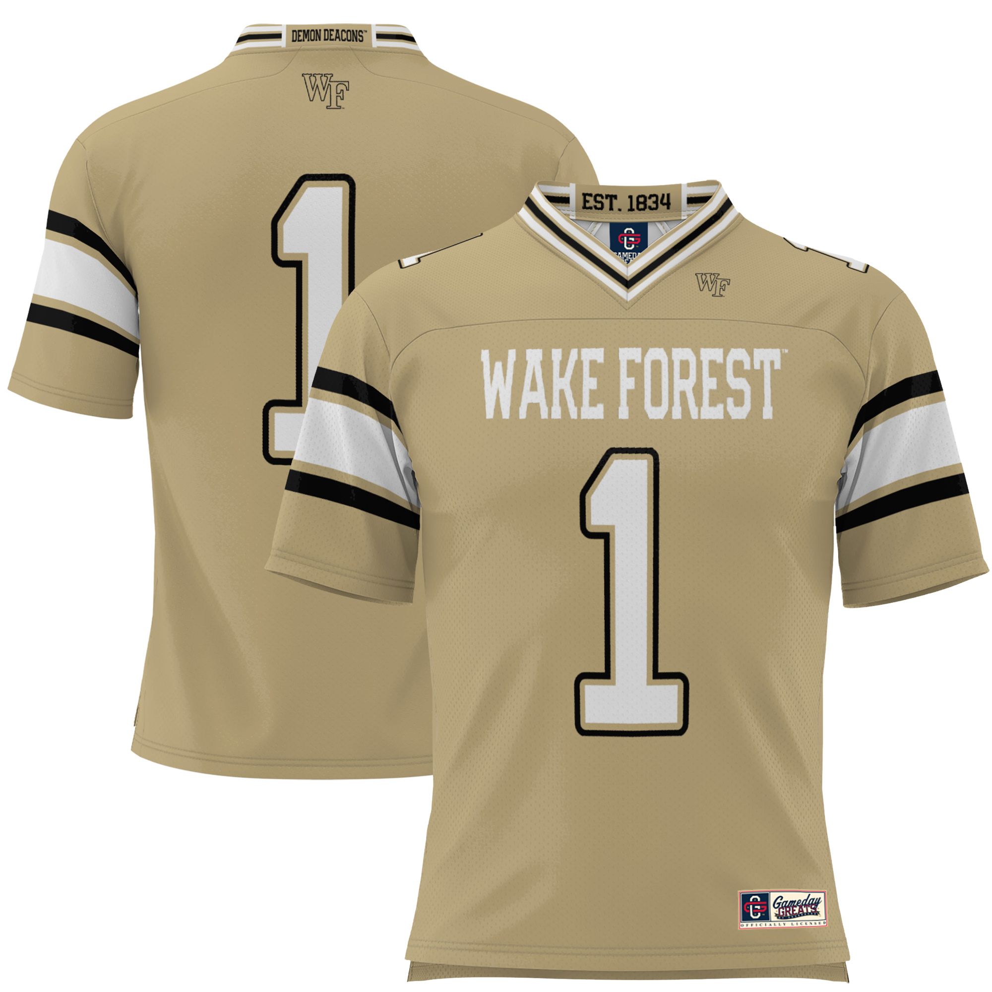Youth ProSphere #1 Gold Wake Forest Demon Deacons Football Jersey