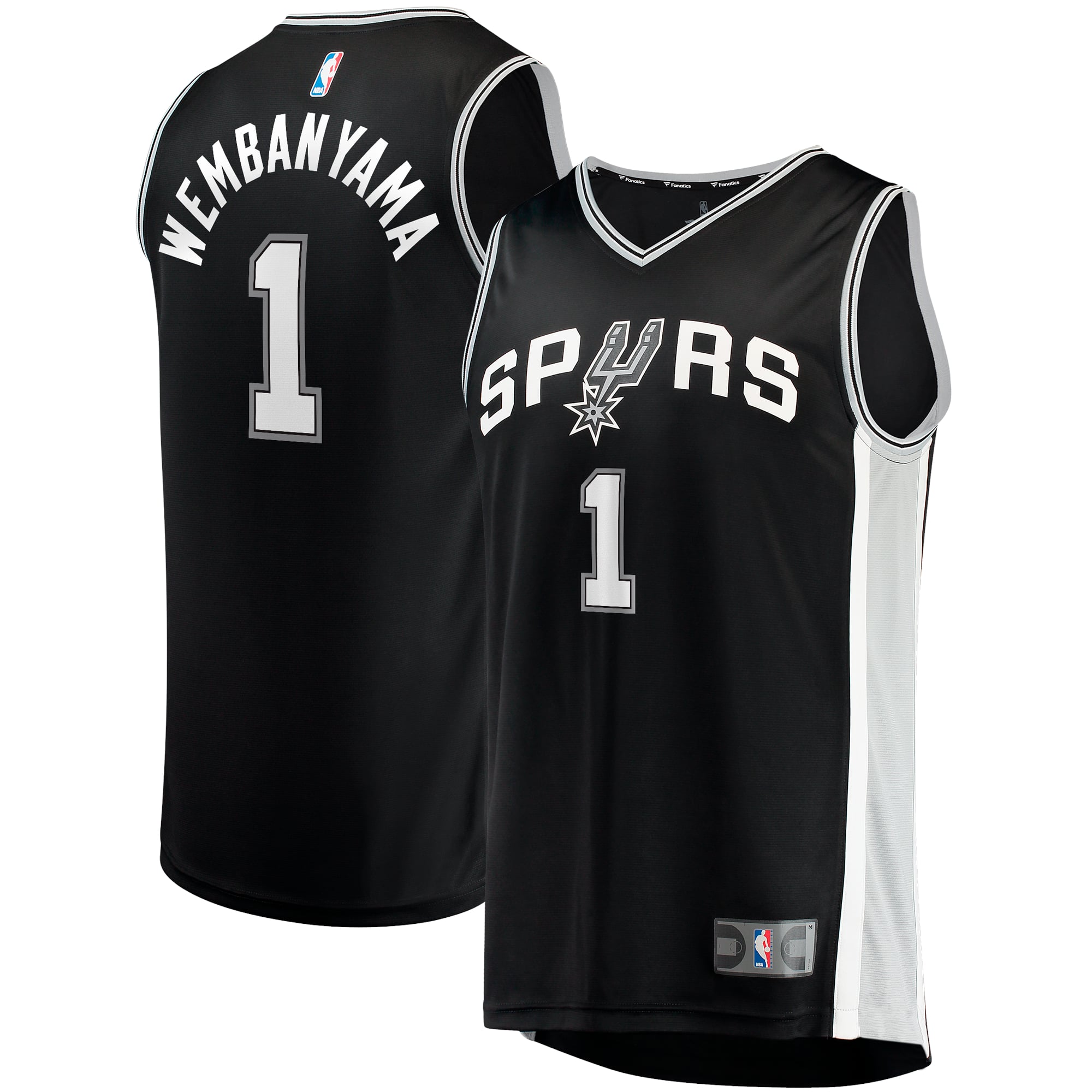 Men's Fanatics Victor Wembanyama Black Big & Tall Fast Break Replica Jersey - Icon Edition
