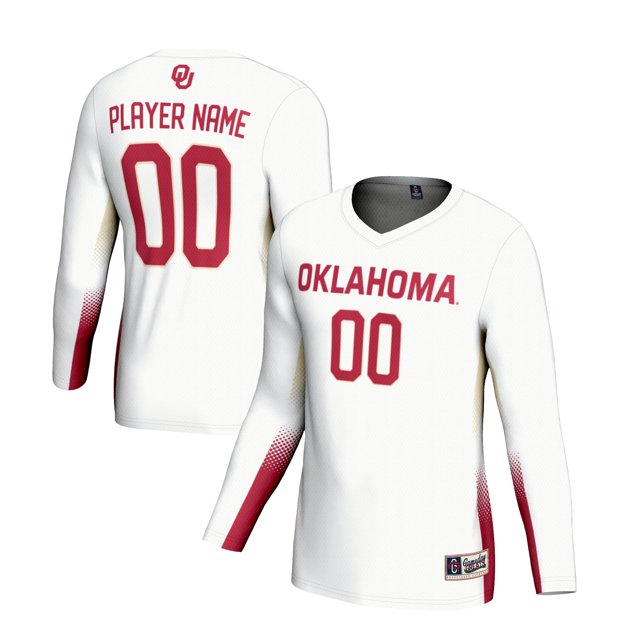 Youth GameDay Greats White Oklahoma Sooners Lightweight NIL Women's Volleyball Jersey