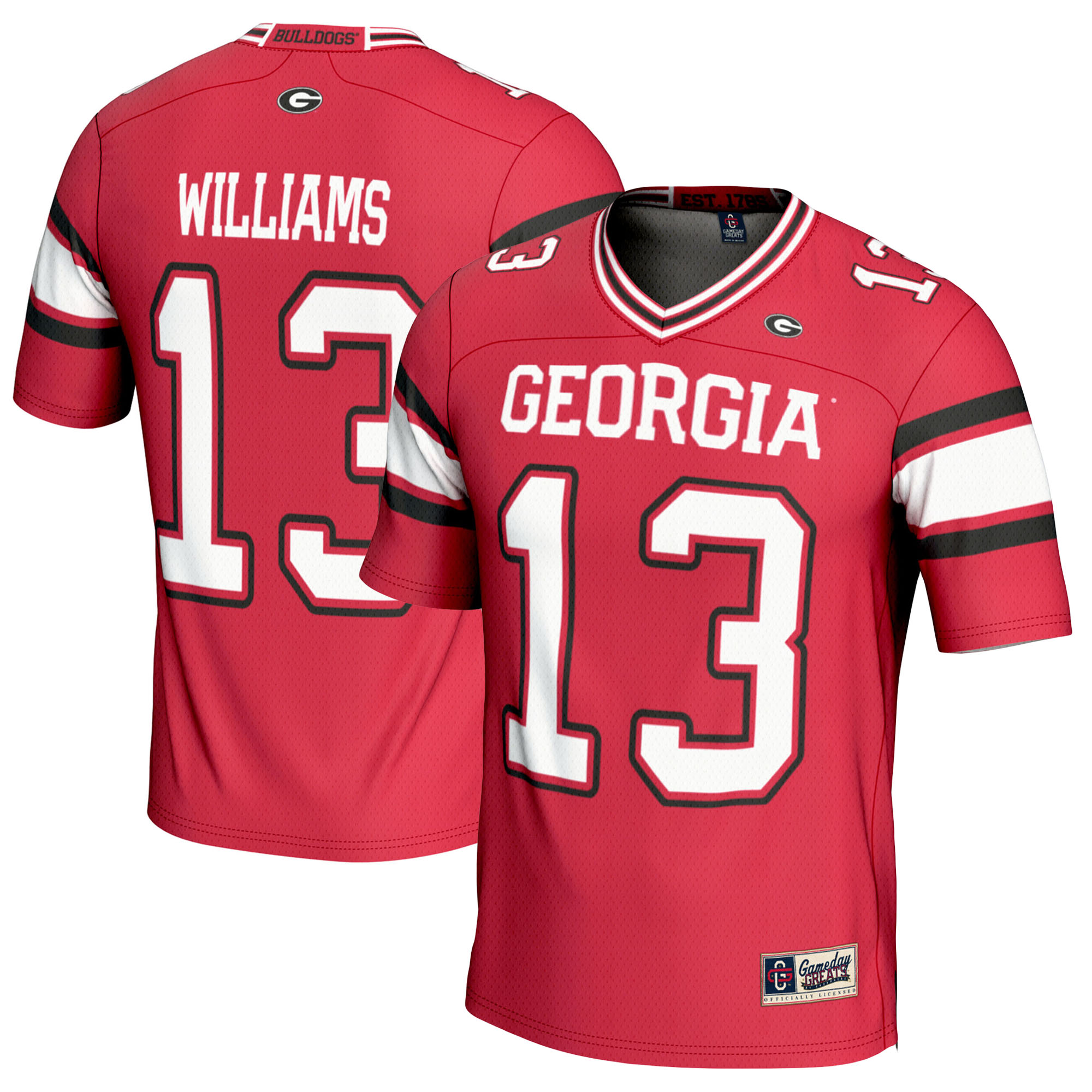 Youth GameDay Greats Mykel Williams Red Georgia Bulldogs NIL Player Football Jersey Youth GameDay Greats Mykel Williams Red Georgia Bulldogs NIL Player Football Jersey