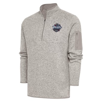 Men's Antigua  Oatmeal 2024 Winter Classic Fortune Quarter-Zip Pullover Jacket