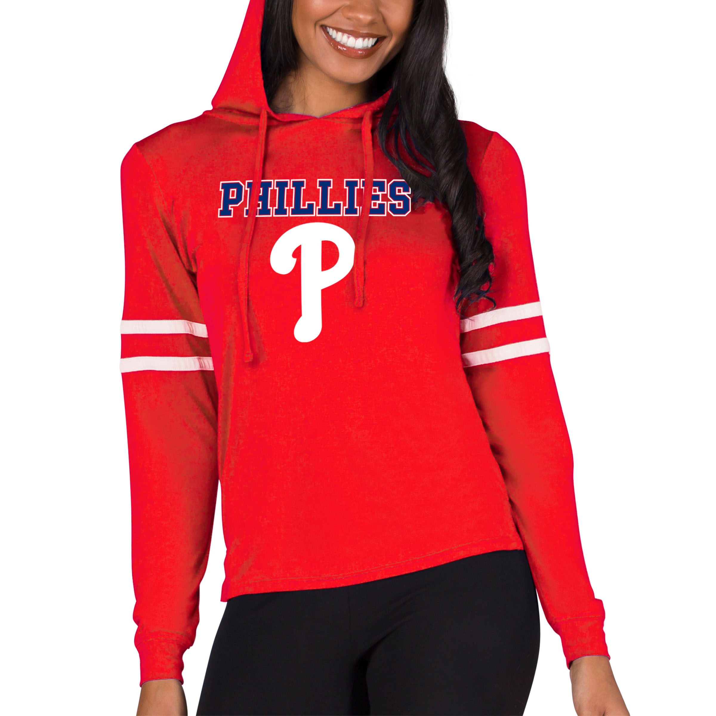 Women's Concepts Sport Red Philadelphia Phillies Marathon Lightweight Lounge Pullover Hoodie