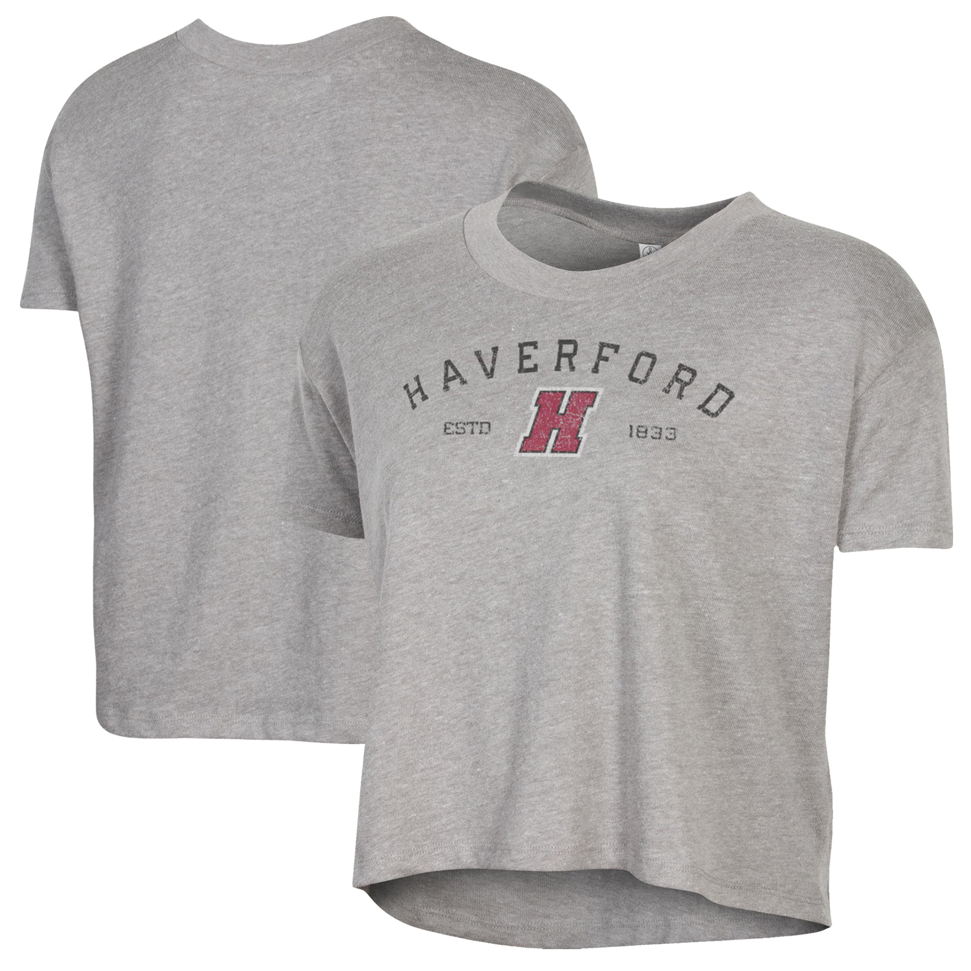 Women's Alternative Apparel  Gray Haverford College Retro Jersey Headliner Cropped T-Shirt