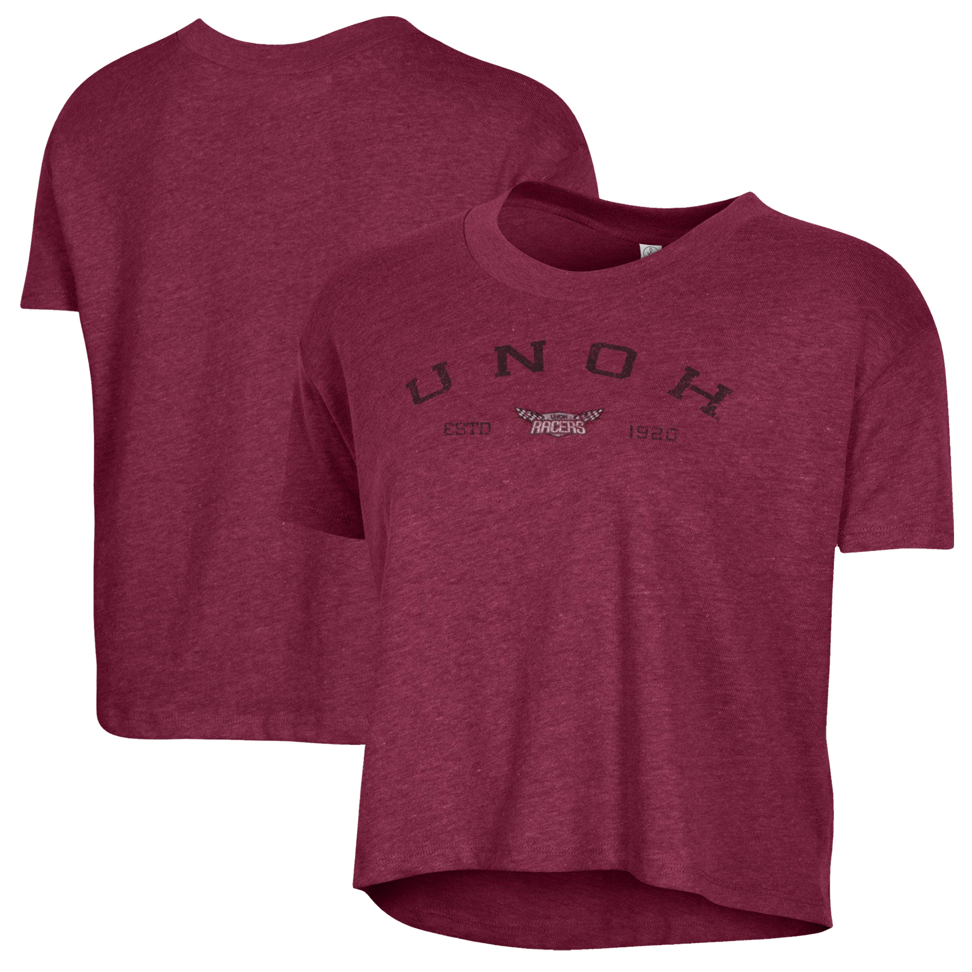 Women's Alternative Apparel  Burgundy Northwestern Ohio Racers Retro Jersey Headliner Cropped T-Shirt