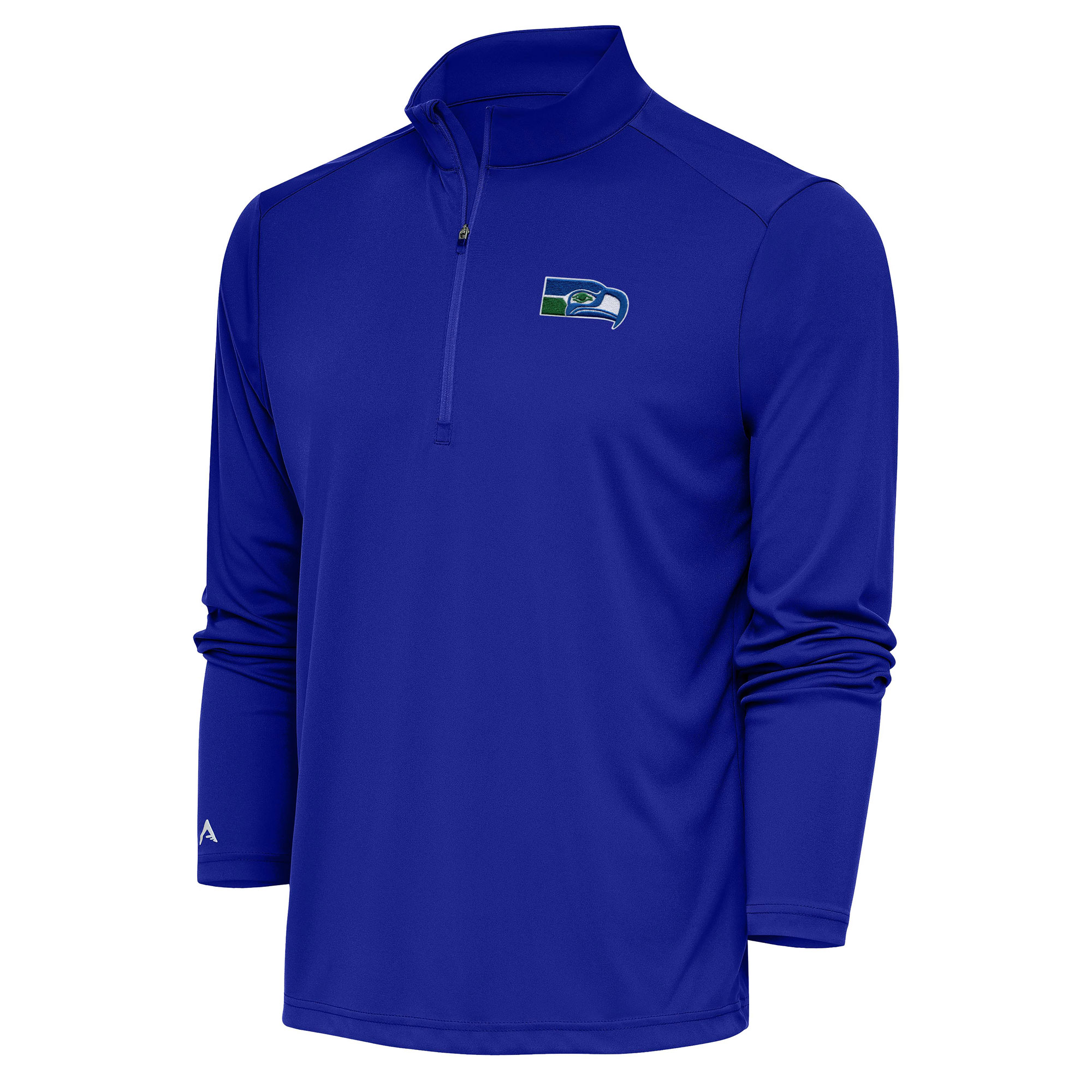 Antigua Men's Royal Seattle Seahawks Throwback Logo Tribute Quarter-Zip Pullover - Royal