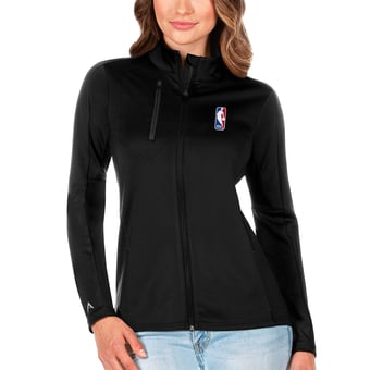 Women's Antigua  Black NBA Logoman Generation Full-Zip Jacket