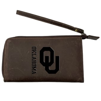 Brown Oklahoma Sooners Cell Phone Wristlet Wallet