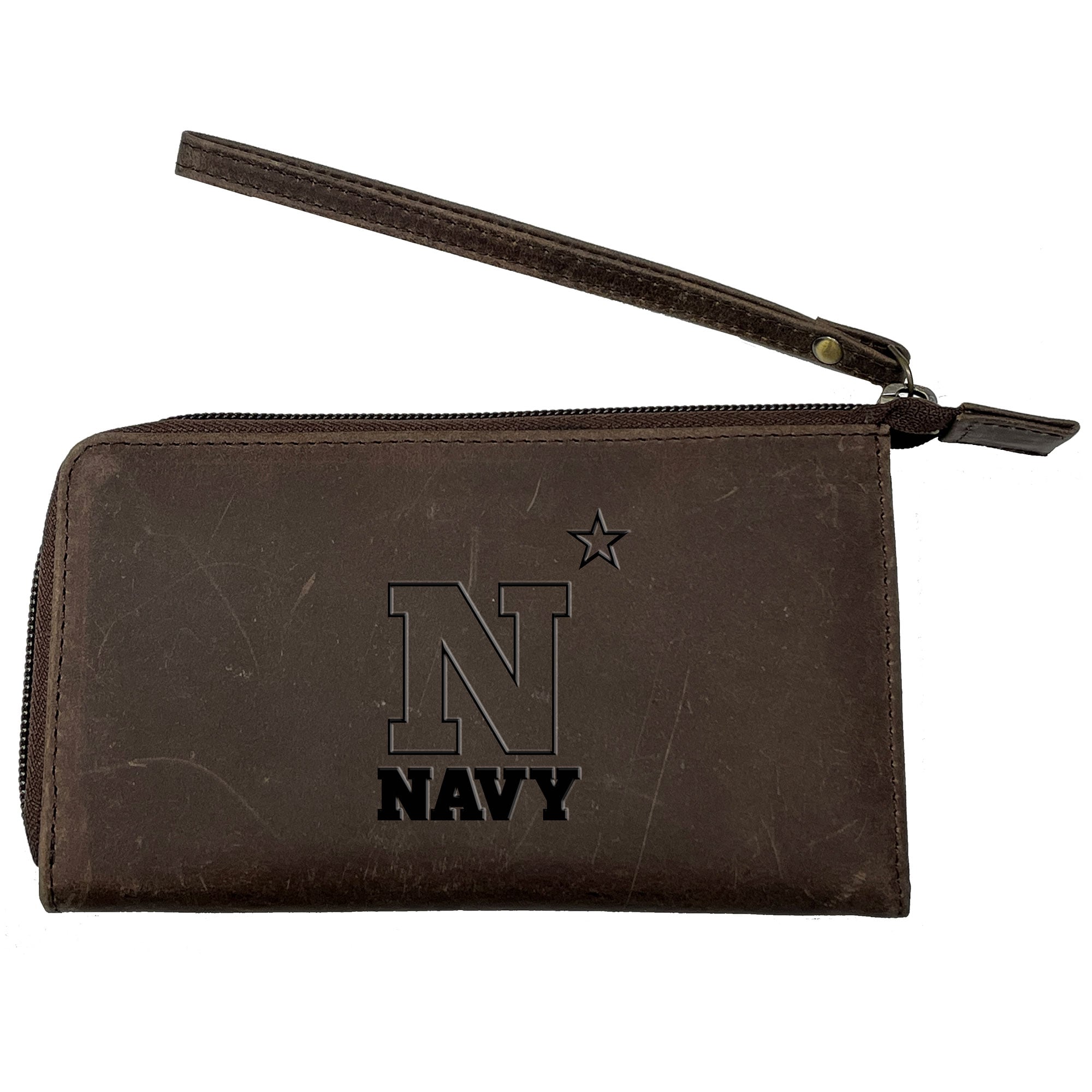 Brown Navy Midshipmen Cell Phone Wristlet Wallet