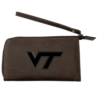 Brown Virginia Tech Hokies Cell Phone Wristlet Wallet
