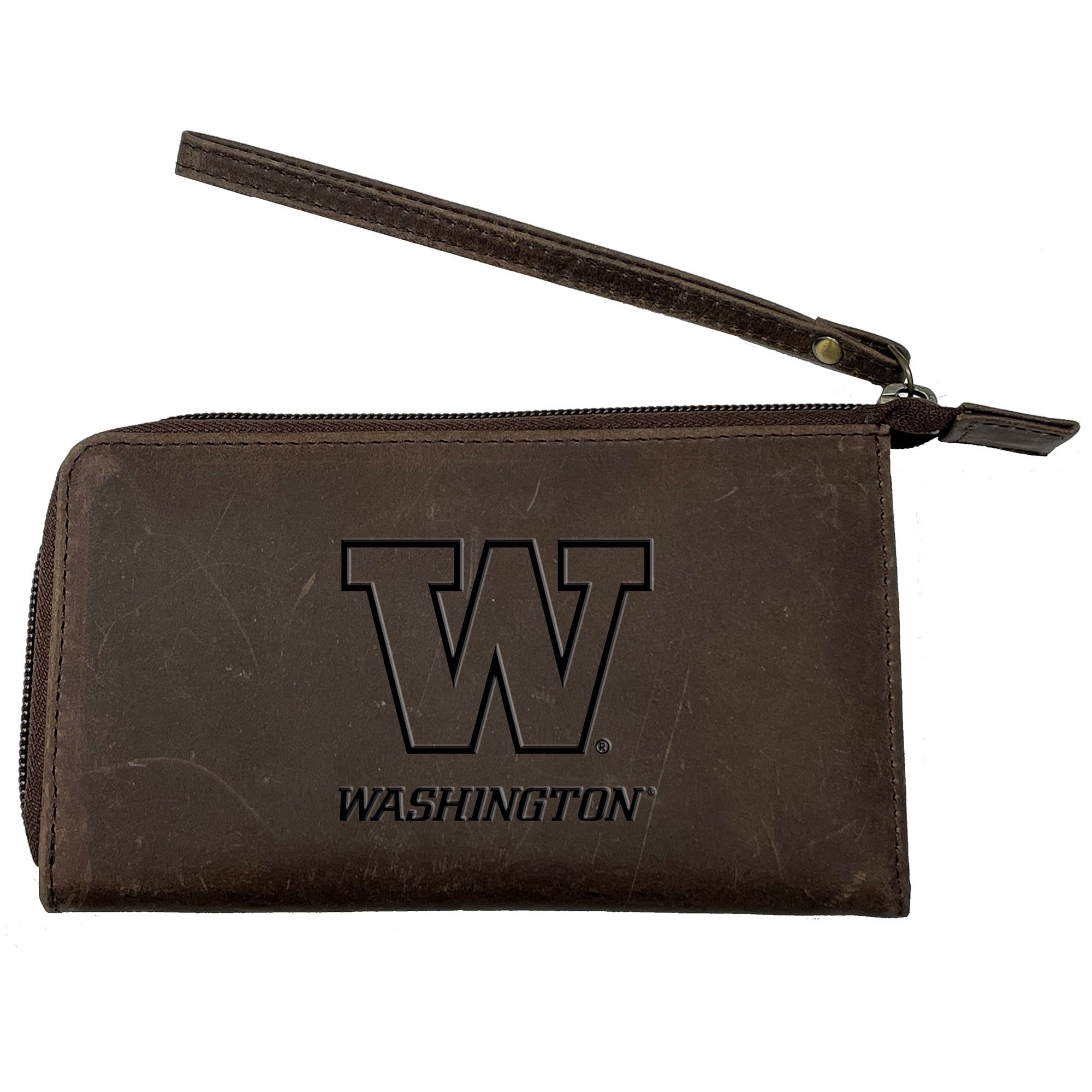 Brown Washington Huskies Cell Phone Wristlet Wallet