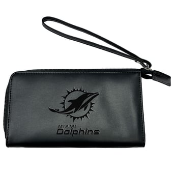 Black Miami Dolphins Cell Phone Wristlet Wallet