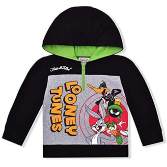 Preschool Black Looney Tunes Graphic Quarter-Zip Hoodie