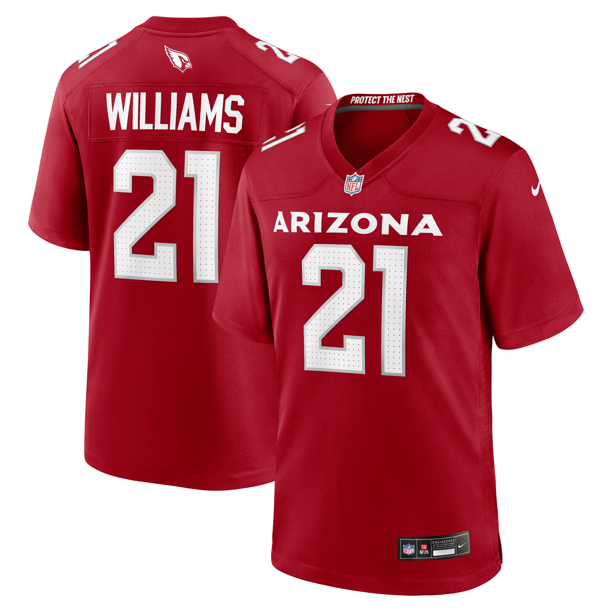Men's Nike Garrett Williams Cardinal Arizona Cardinals Game Jersey