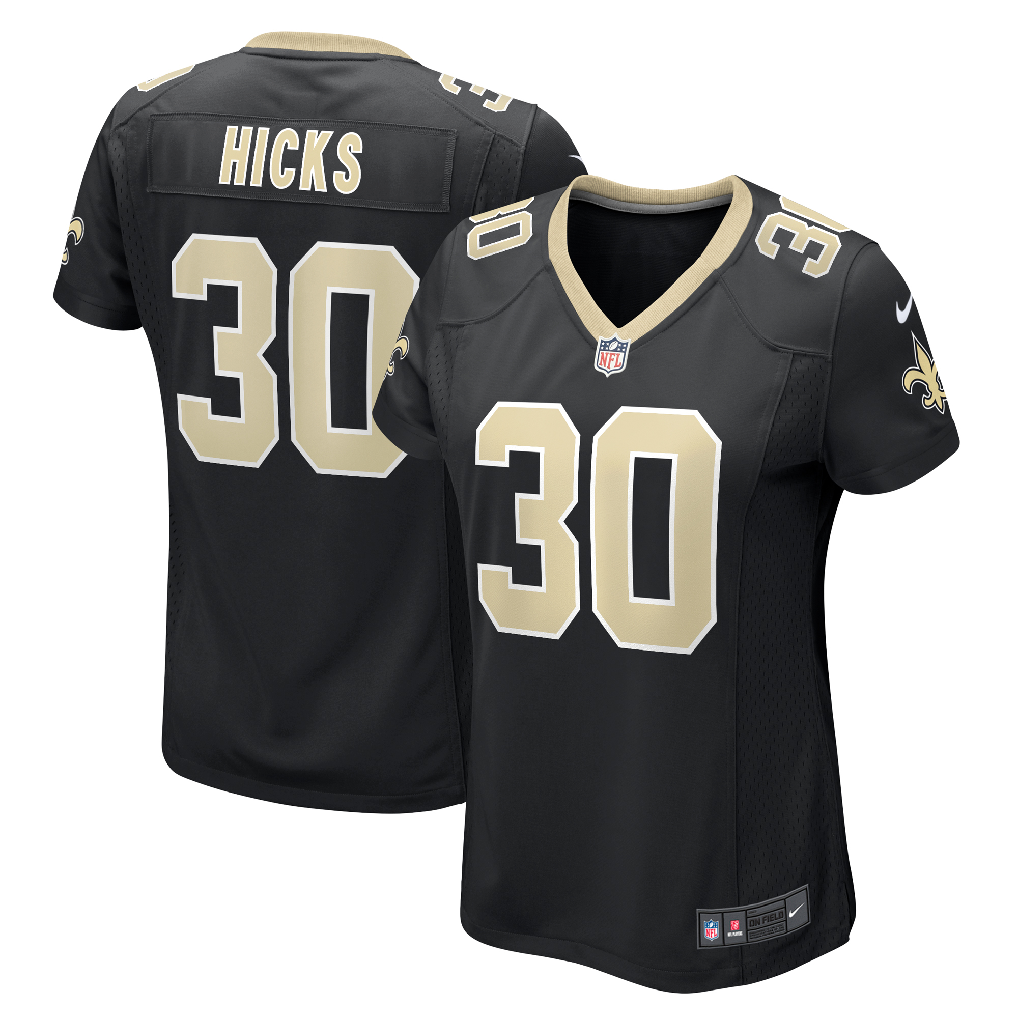 Women's Nike Faion Hicks Black New Orleans Saints Game Jersey